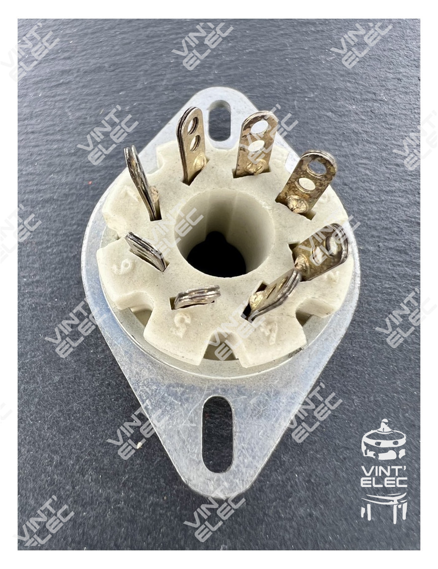 SUPPORT OCTAL CHASSIS 2 LYRES STEATITE -  Preprod - Tubes électro...