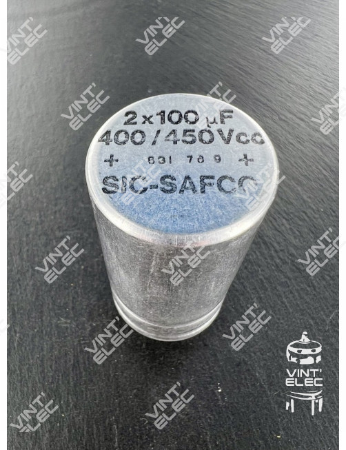 2X100UF 450V SIC SAFCO -  Preprod - Tubes électroniques vintage