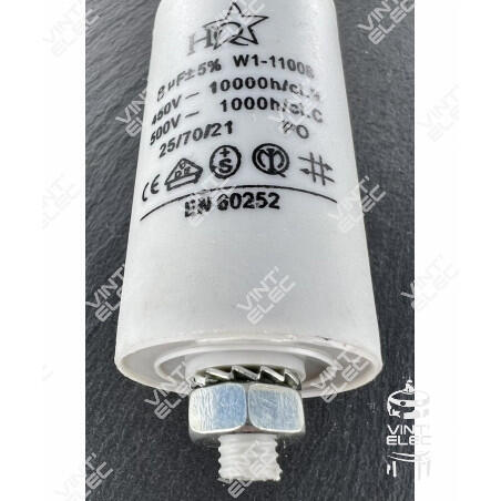 CONDENSATEUR DE DEMARRAGE 8MF 8UF 450V 500V 5% -  Preprod - Tubes...