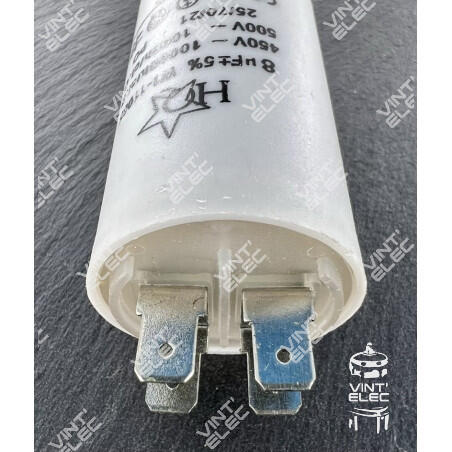 CONDENSATEUR DE DEMARRAGE 8MF 8UF 450V 500V 5% -  Preprod - Tubes...