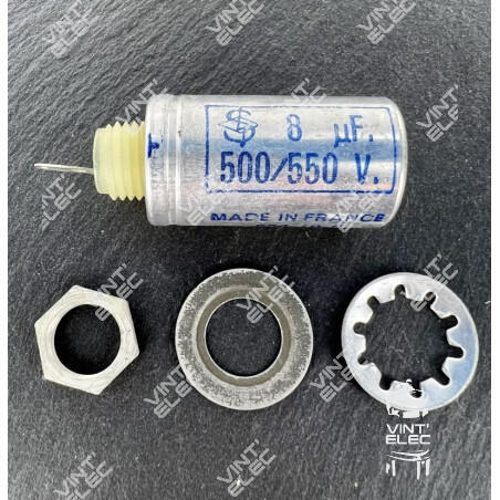 CONDENSATEUR VINTAGE A VISSER 8MF 8UF 8µF 500V 550V -  Preprod - ...