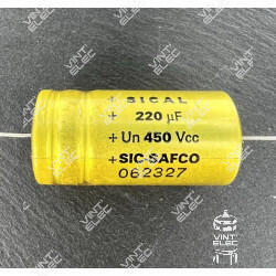 CONDENSATEUR SICAL 220MF 220UF 220µF 450V SIC SAFCO AXIAL -  Vint'E...