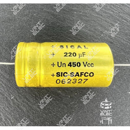 CONDENSATEUR SICAL 220MF 220UF 220µF 450V SIC SAFCO AXIAL -  Vint'E...