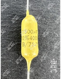 CONDENSATEUR MOUTARDE 1500PF 1.5NF 400V 10% -  Preprod - Tubes él...