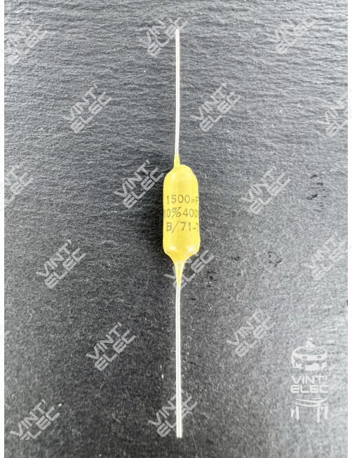 CONDENSATEUR MOUTARDE 1500PF 1.5NF 400V 10% -  Preprod - Tubes él...