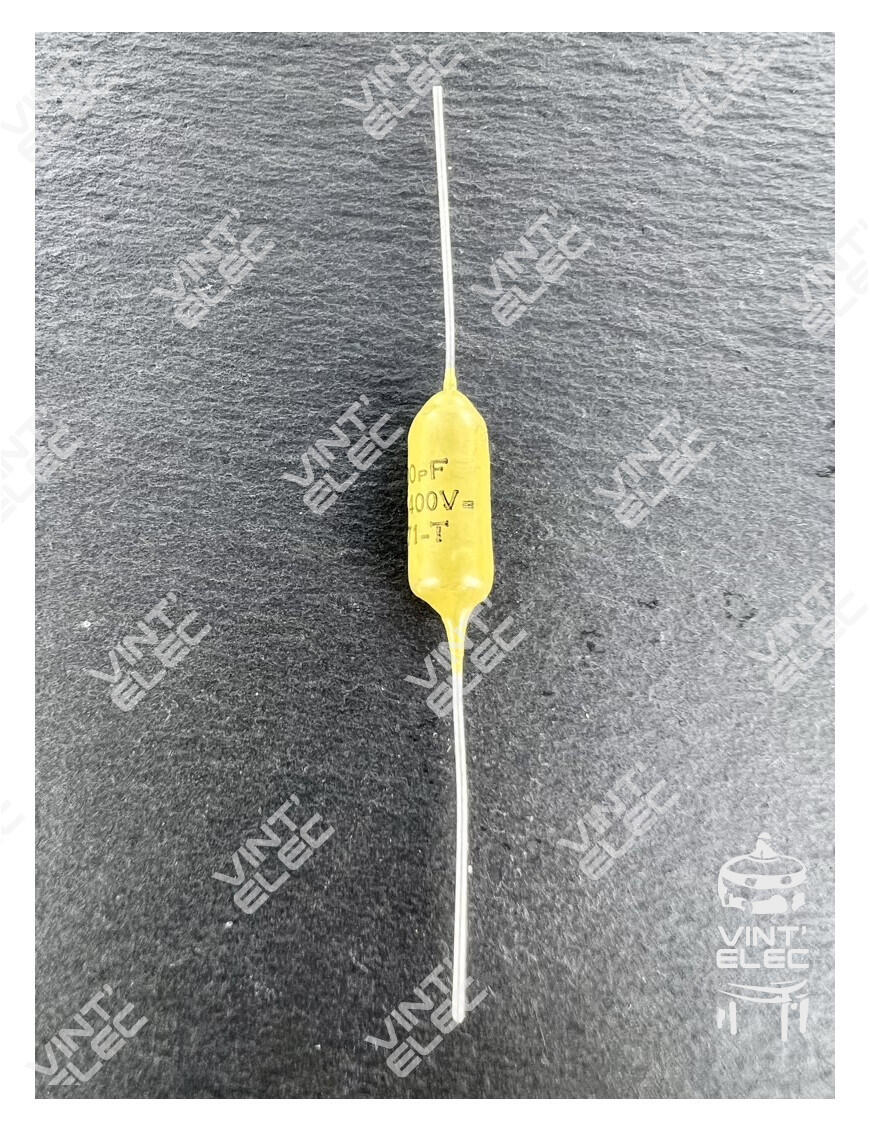 CONDENSATEUR MOUTARDE 1500PF 1.5NF 400V 10% -  Preprod - Tubes él...