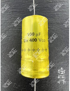 CONDENSATEUR RELSIC 100MF 100UF 100µF 400V SIC SAFCO AXIAL 50X25MM ...