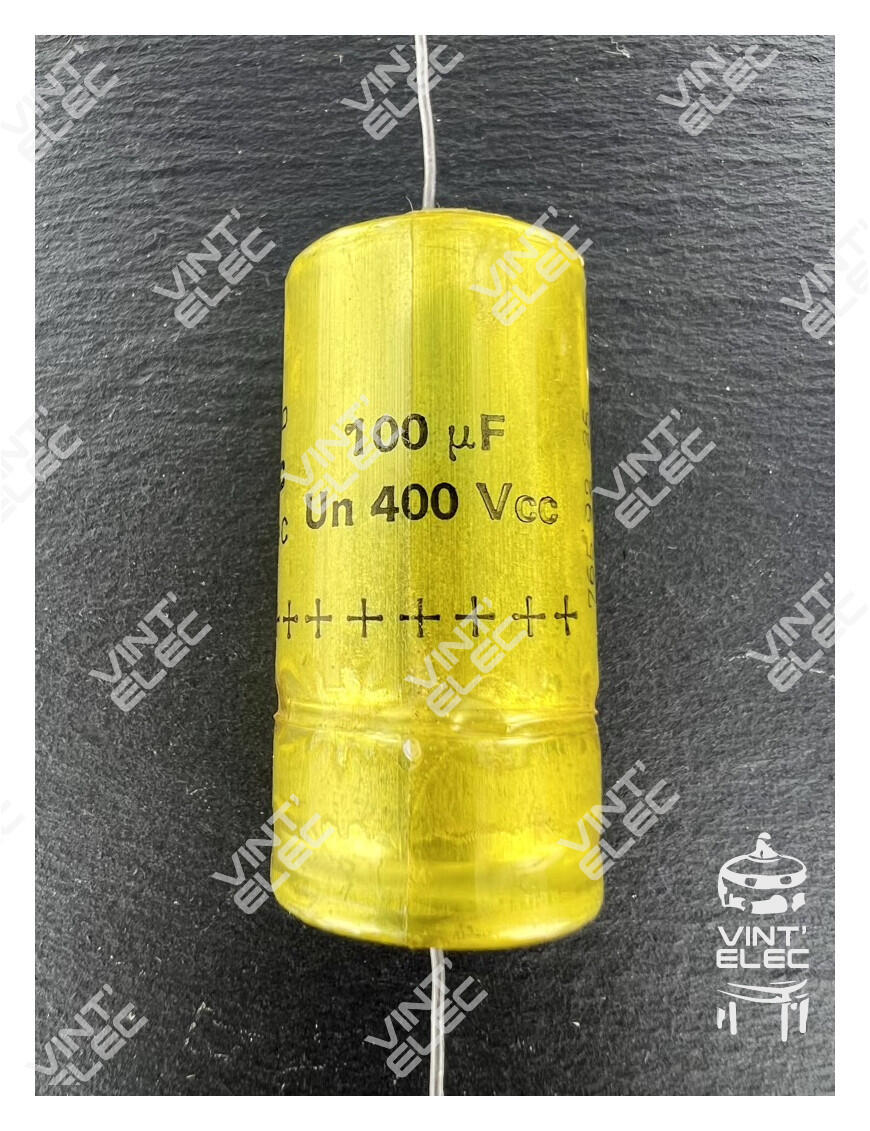CONDENSATEUR RELSIC 100MF 100UF 100µF 400V SIC SAFCO AXIAL 50X25MM ...