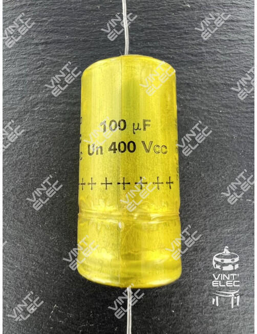 CONDENSATEUR RELSIC 100MF 100UF 100µF 400V SIC SAFCO AXIAL 50X25MM ...