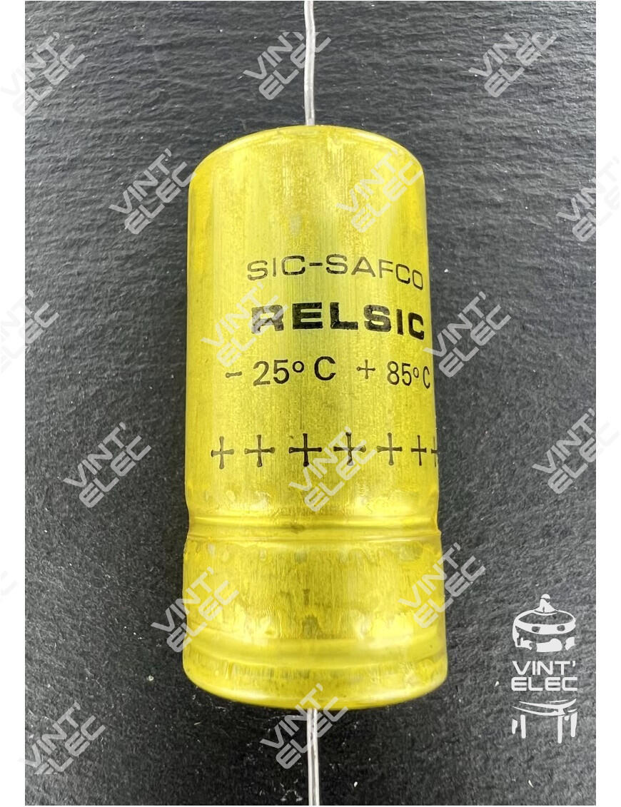 CONDENSATEUR RELSIC 100MF 100UF 100µF 400V SIC SAFCO AXIAL 50X25MM ...