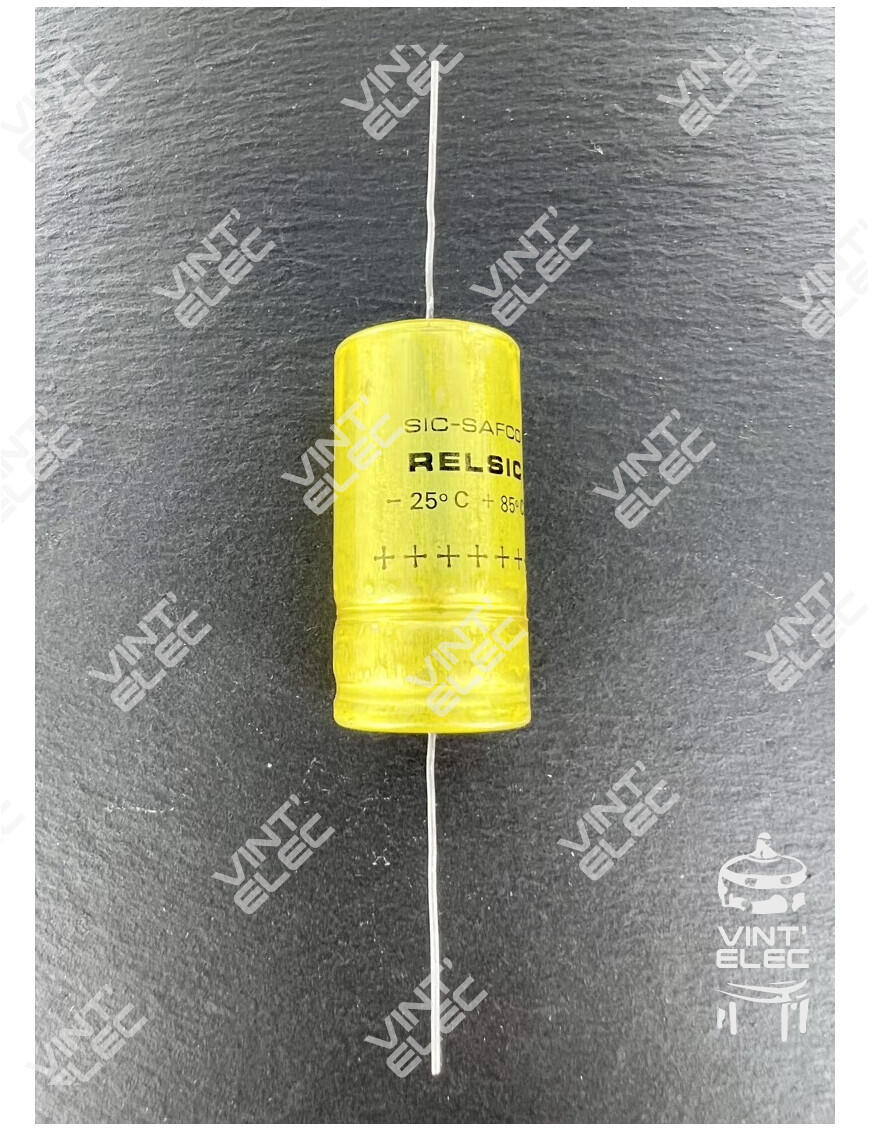 CONDENSATEUR RELSIC 100MF 100UF 100µF 400V SIC SAFCO AXIAL 50X25MM ...