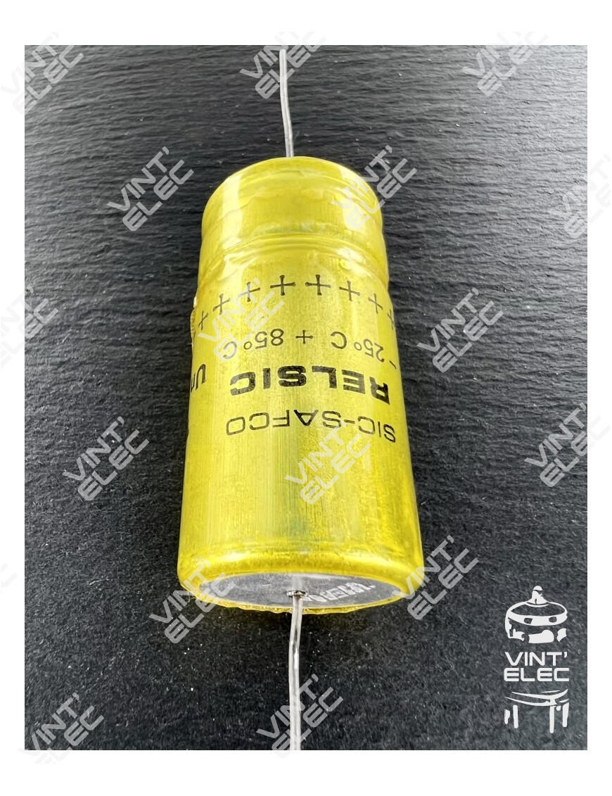 CONDENSATEUR RELSIC 100MF 100UF 100µF 400V SIC SAFCO AXIAL 50X25MM ...