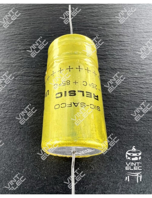 CONDENSATEUR RELSIC 100MF 100UF 100µF 400V SIC SAFCO AXIAL 50X25MM ...