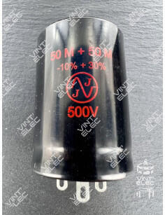 CONDENSATEUR 2X50MF 2X50UF 2X50µF 500V JJ ELECTRONIC -  Preprod -...