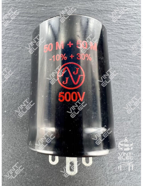 CONDENSATEUR 2X50MF 2X50UF 2X50µF 500V JJ ELECTRONIC -  Preprod -...