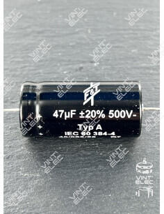CONDENSATEUR 47MF 47UF 47µF 500V 20% F&T AXIAL TYPE A -  Preprod ...