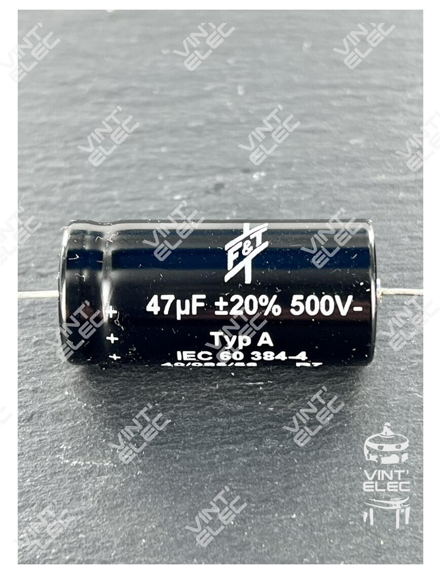 CONDENSATEUR 47MF 47UF 47µF 500V 20% F&T AXIAL TYPE A -  Preprod ...