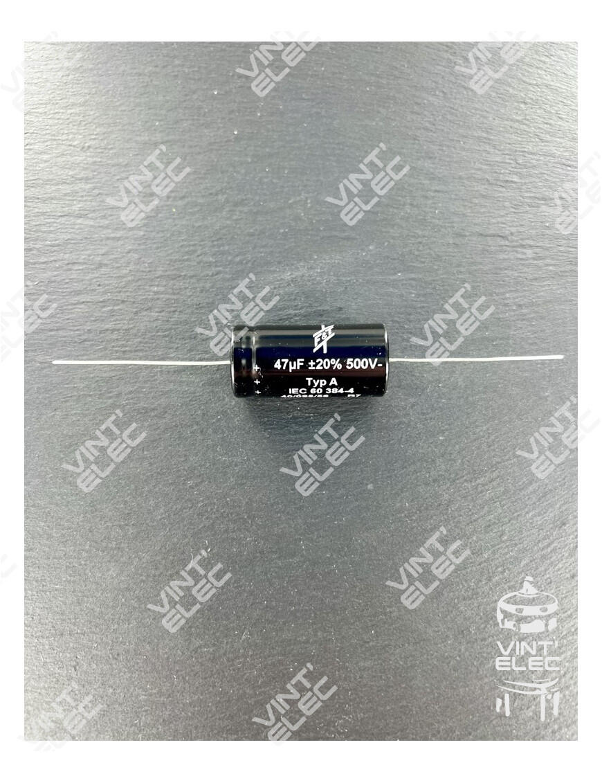 CONDENSATEUR 47MF 47UF 47µF 500V 20% F&T AXIAL TYPE A -  Preprod ...