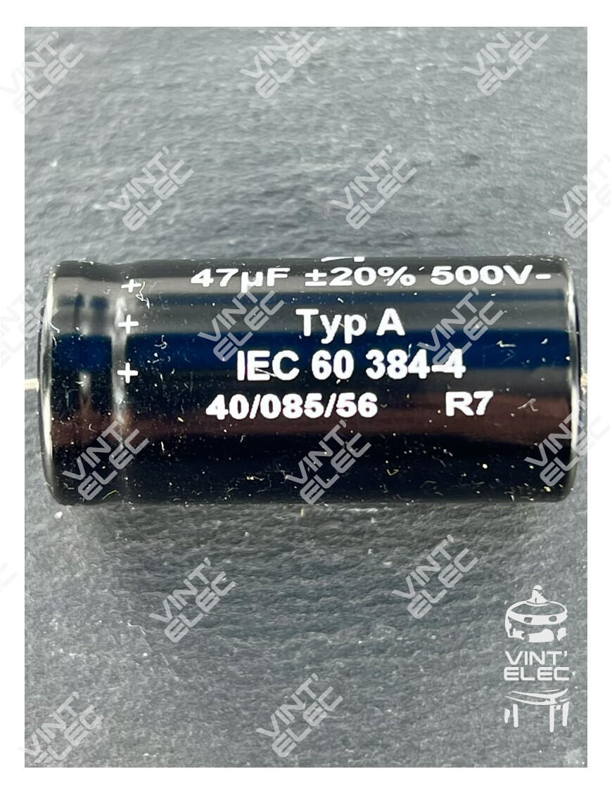 CONDENSATEUR 47MF 47UF 47µF 500V 20% F&T AXIAL TYPE A -  Preprod ...