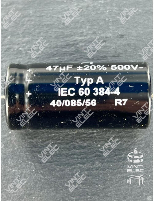 CONDENSATEUR 47MF 47UF 47µF 500V 20% F&T AXIAL TYPE A -  Preprod ...