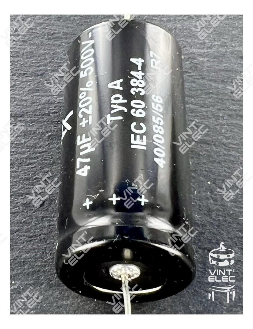 CONDENSATEUR 47MF 47UF 47µF 500V 20% F&T AXIAL TYPE A -  Preprod ...