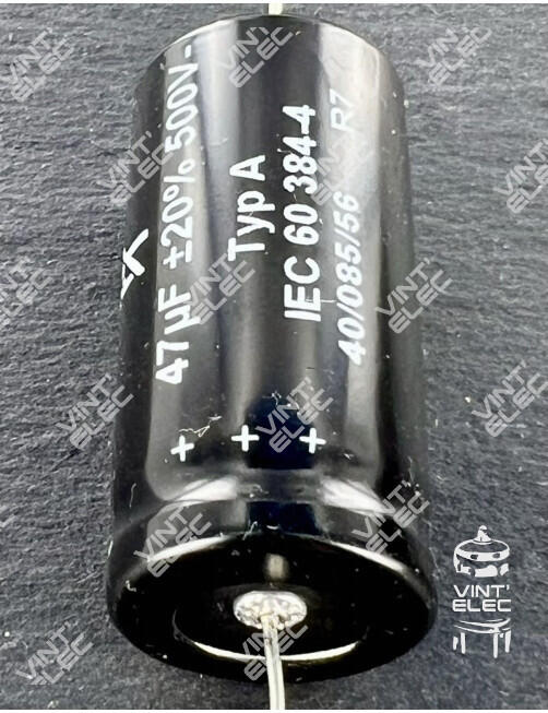 CONDENSATEUR 47MF 47UF 47µF 500V 20% F&T AXIAL TYPE A -  Preprod ...