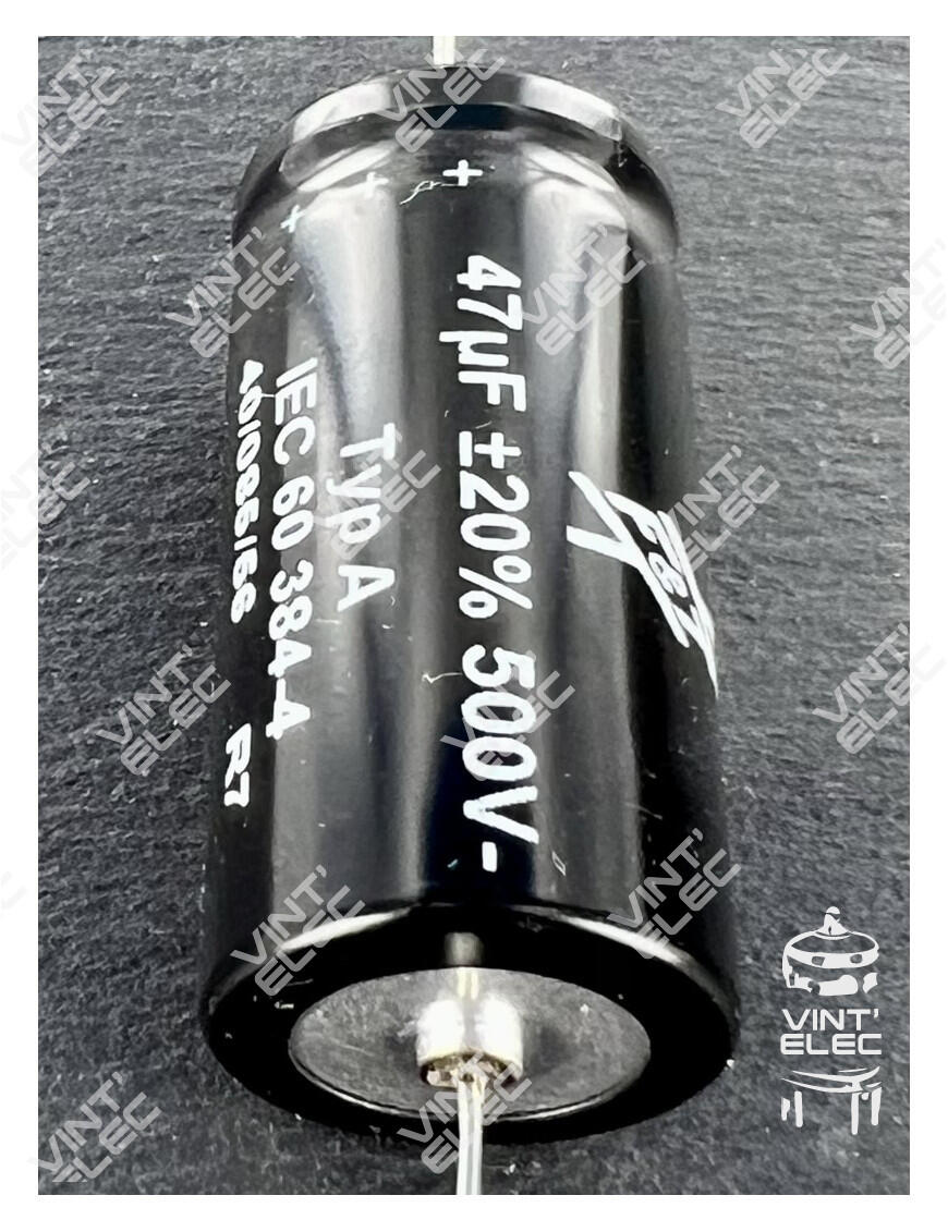 CONDENSATEUR 47MF 47UF 47µF 500V 20% F&T AXIAL TYPE A -  Preprod ...